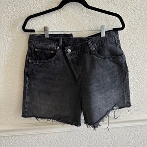 Agolde Black Criss Cross Jean Shorts Size 31